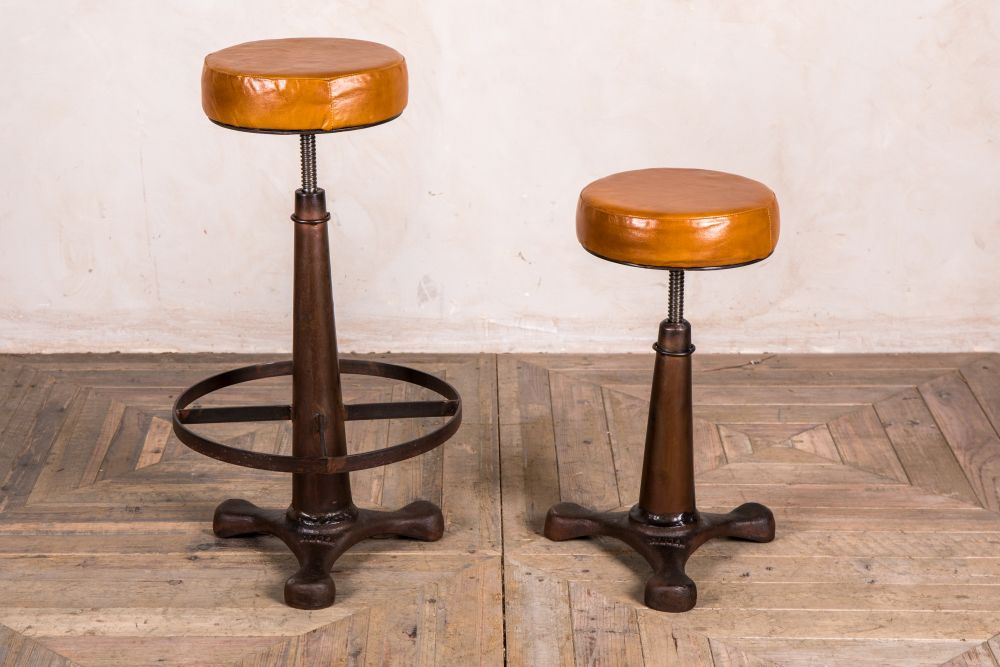 height adjustable machinist style bar stool